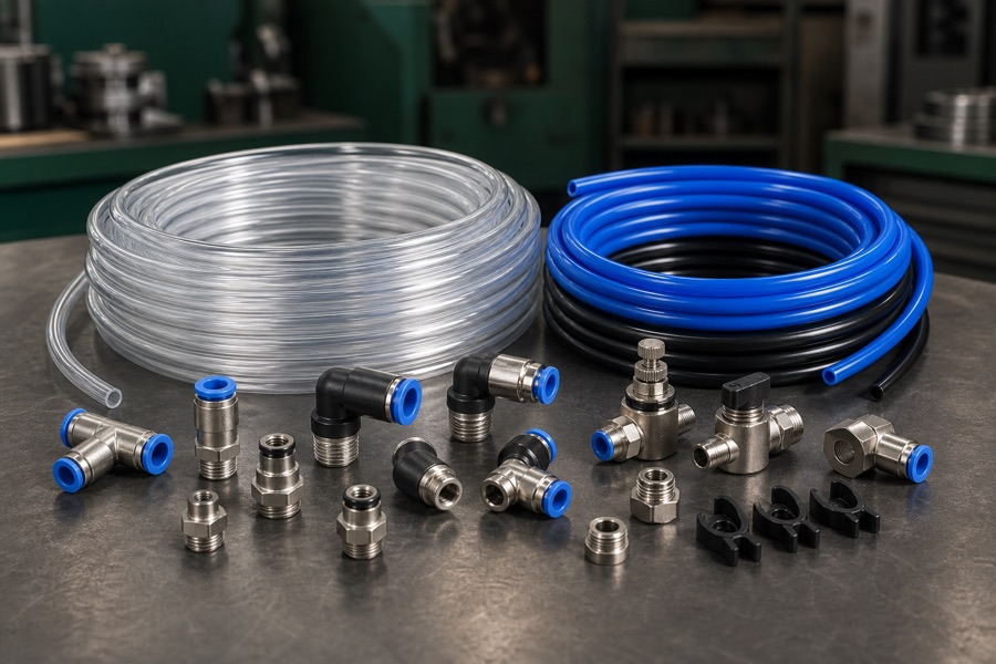 Industrial air tube and pneumatic fittings