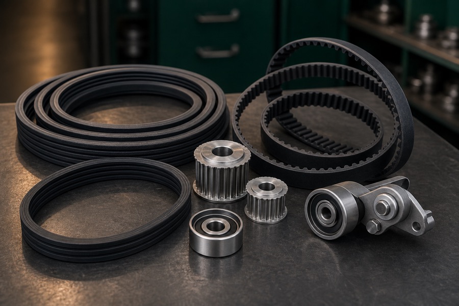 Timing belts, pulleys and belt drive parts